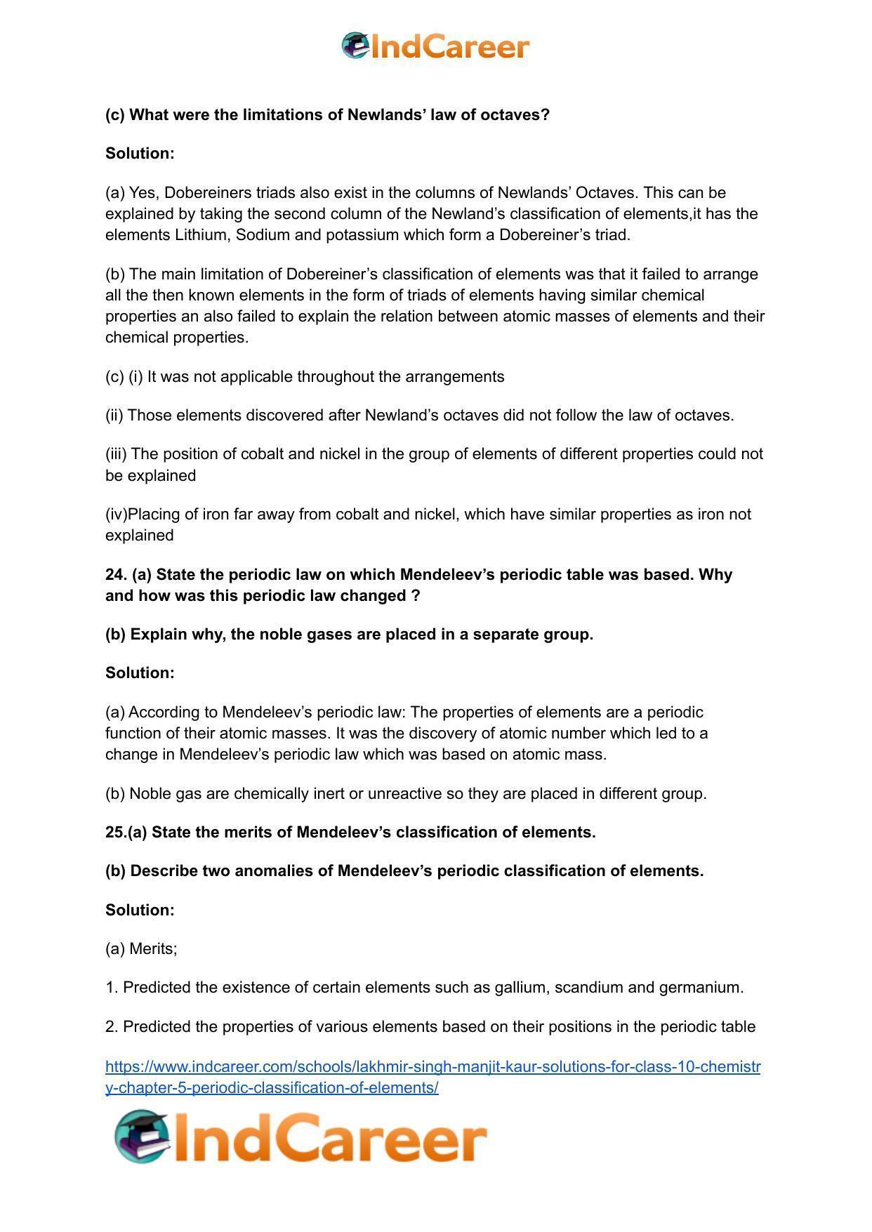 Lakhmir Singh Manjit Kaur Solutions for Class 10 Chemistry: Chapter 5- Periodic Classification Of Elements - Page 9