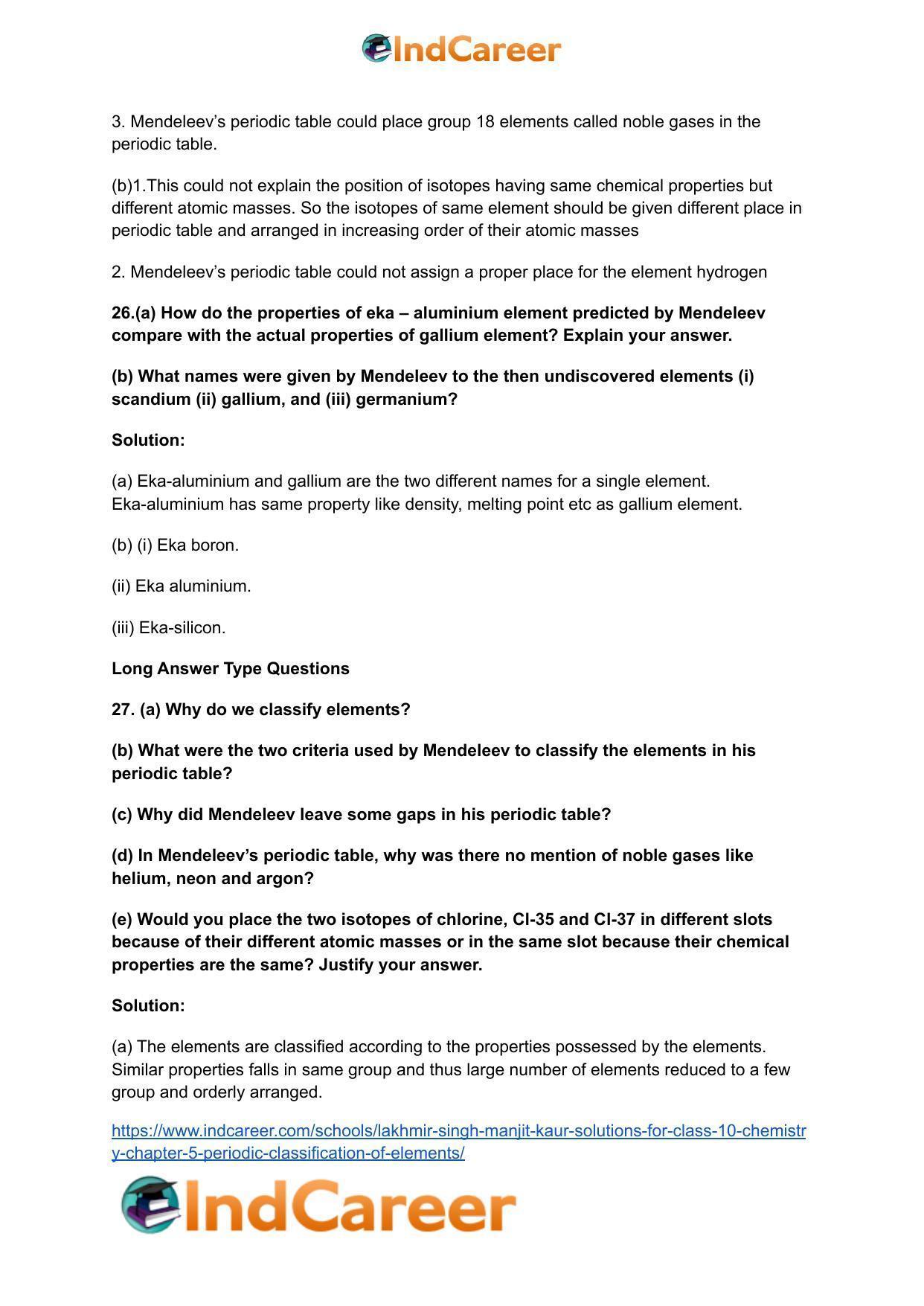 Lakhmir Singh Manjit Kaur Solutions for Class 10 Chemistry: Chapter 5- Periodic Classification Of Elements - Page 10