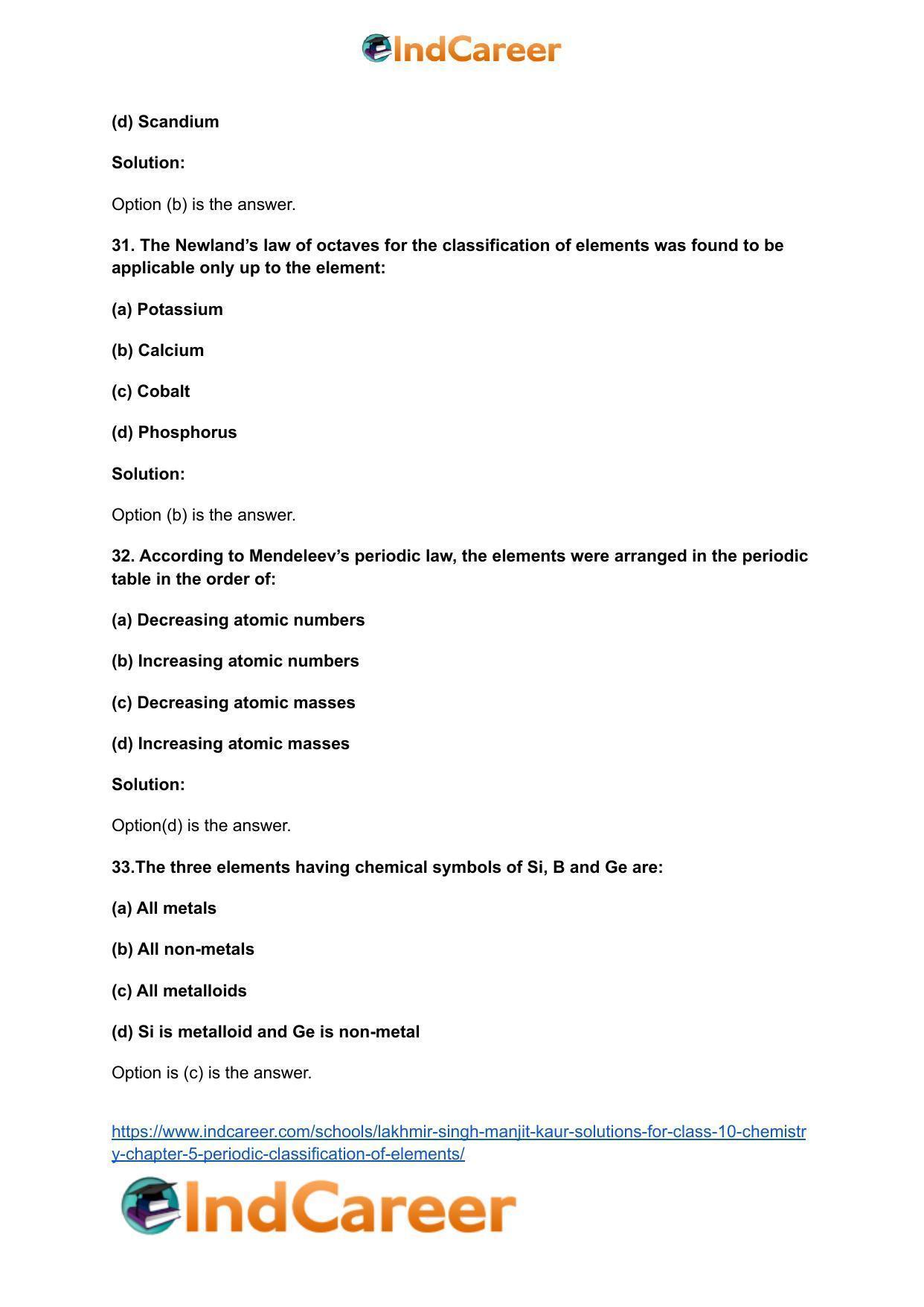 Lakhmir Singh Manjit Kaur Solutions for Class 10 Chemistry: Chapter 5- Periodic Classification Of Elements - Page 13