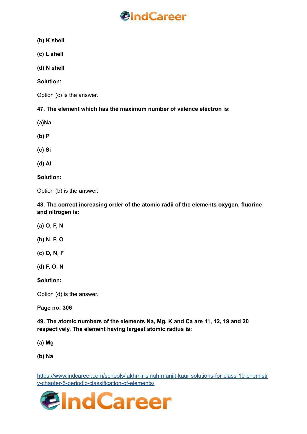 Lakhmir Singh Manjit Kaur Solutions for Class 10 Chemistry: Chapter 5- Periodic Classification Of Elements - Page 33
