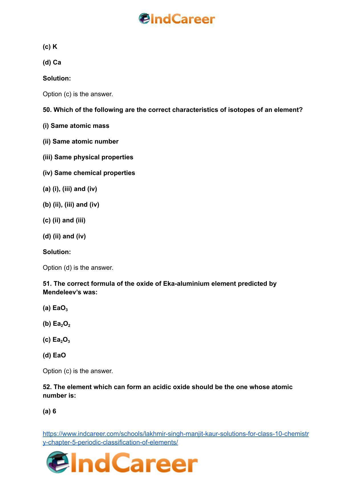 Lakhmir Singh Manjit Kaur Solutions for Class 10 Chemistry: Chapter 5- Periodic Classification Of Elements - Page 34
