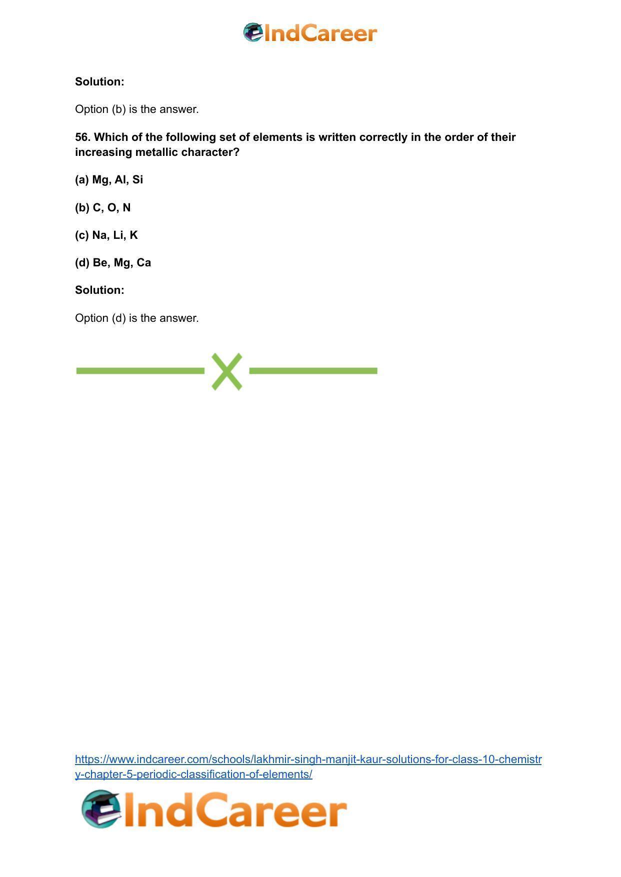 Lakhmir Singh Manjit Kaur Solutions for Class 10 Chemistry: Chapter 5- Periodic Classification Of Elements - Page 36
