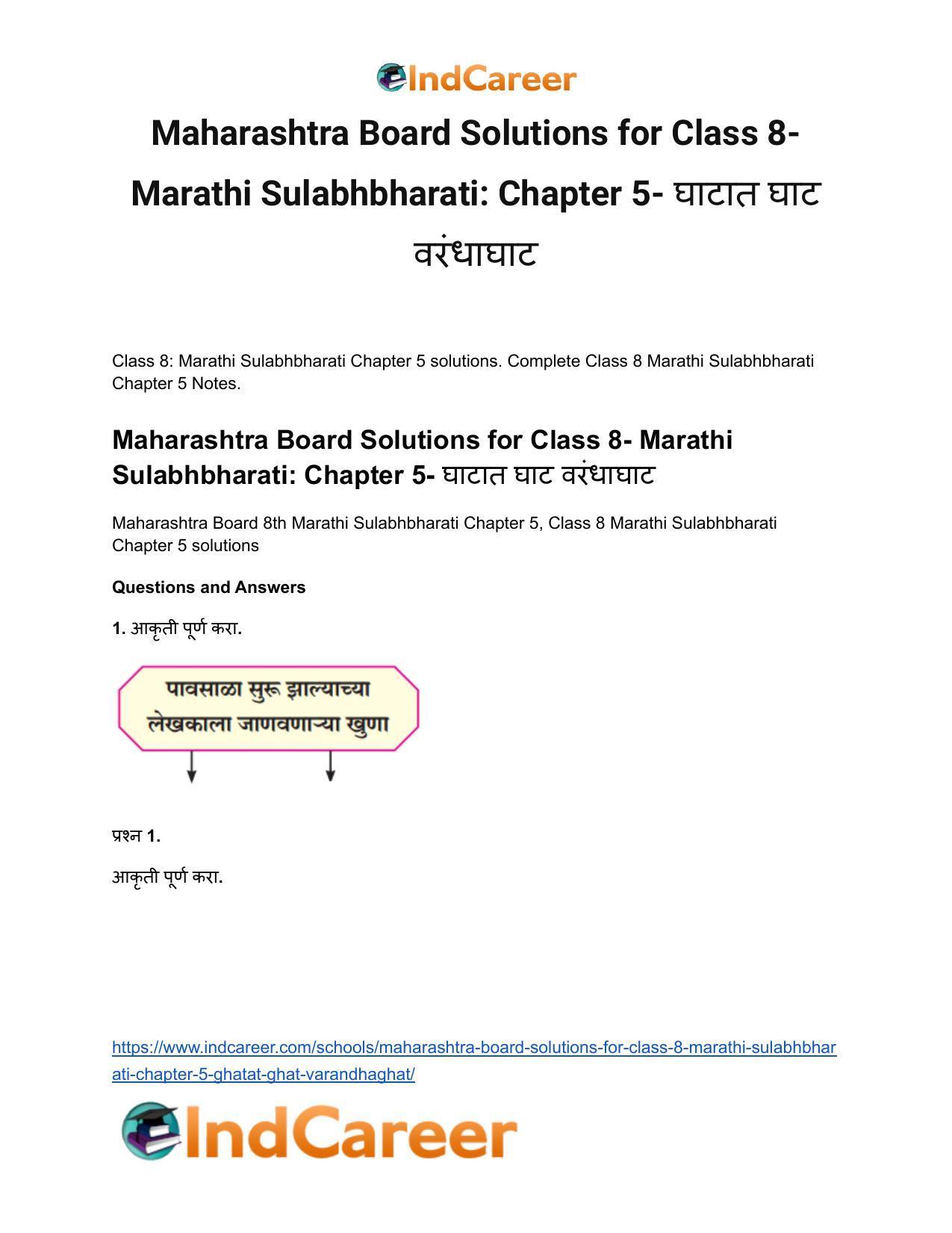 Maharashtra Board Solutions for Class 8- Marathi Sulabhbharati: Chapter 5- घाटात घाट वरंधाघाट - Page 2