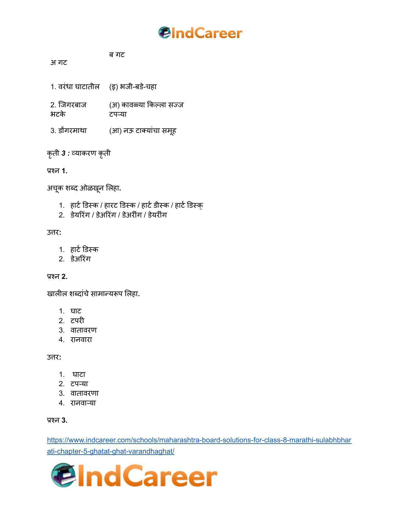 Maharashtra Board Solutions for Class 8- Marathi Sulabhbharati: Chapter 5- घाटात घाट वरंधाघाट - Page 23