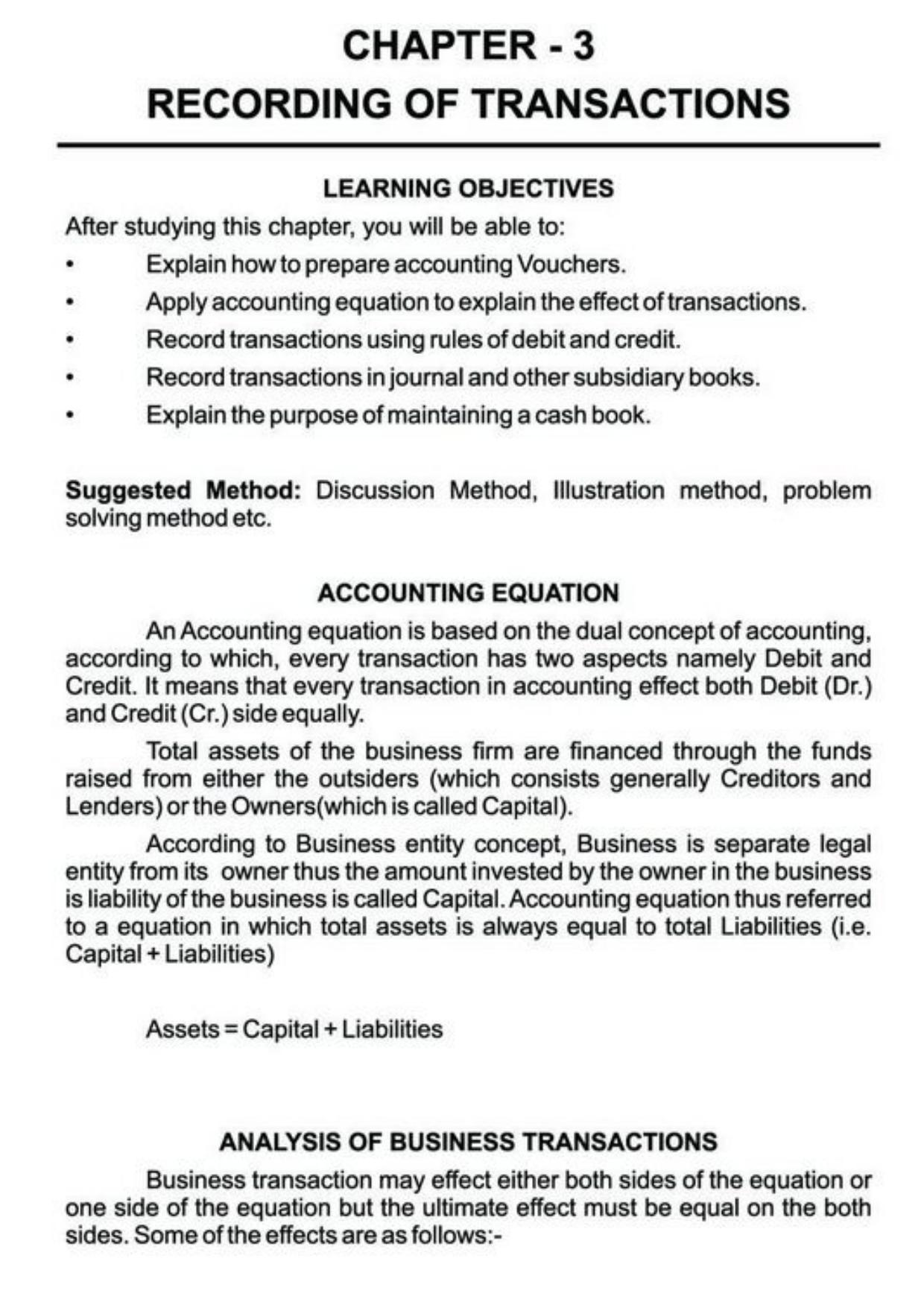 Class 11 Notes, Question & Practice Paper - Accountancy (Topic 3 : Recording of Transactions) - Page 2