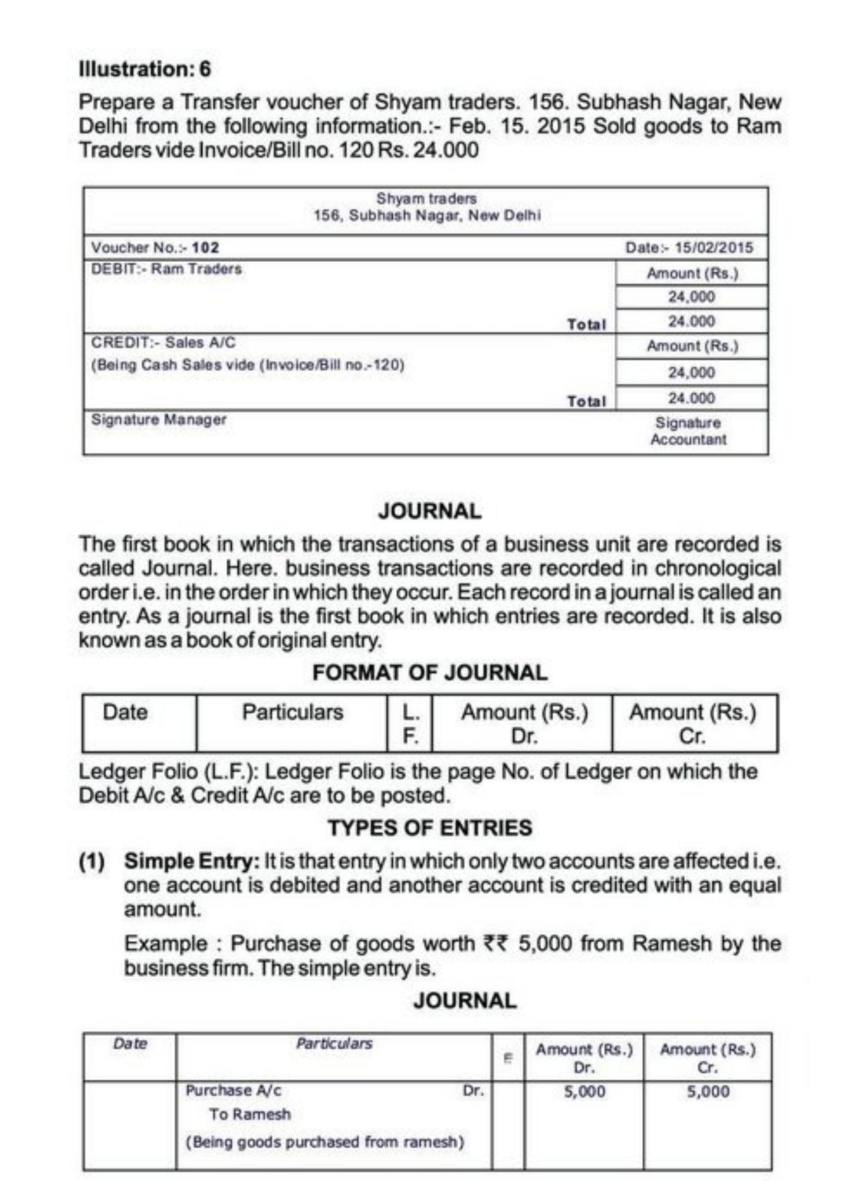 Class 11 Notes, Question & Practice Paper - Accountancy (Topic 3 : Recording of Transactions) - Page 18