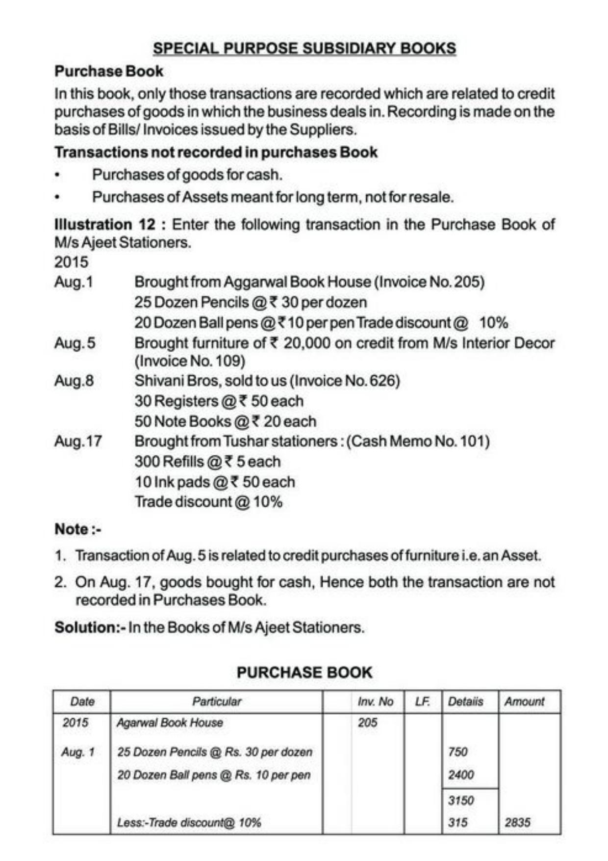 Class 11 Notes, Question & Practice Paper - Accountancy (Topic 3 : Recording of Transactions) - Page 46
