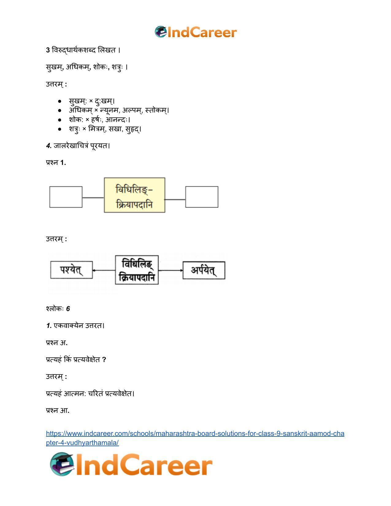 Maharashtra Board Solutions for Class 9- Sanskrit Aamod: Chapter 4- विध्यर्थमाला - Page 9