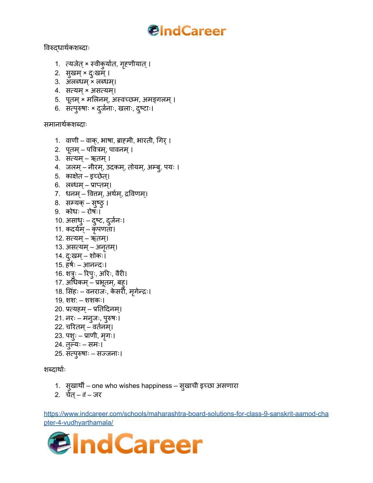 Maharashtra Board Solutions for Class 9- Sanskrit Aamod: Chapter 4- विध्यर्थमाला - Page 28