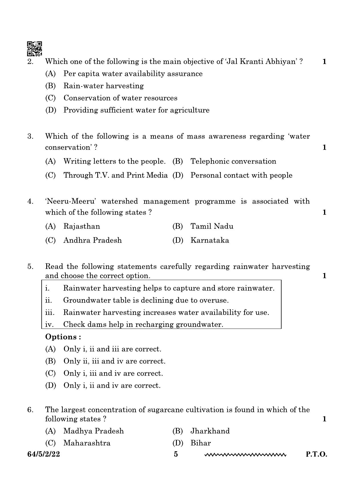 CBSE Class 12 64-5-2 Geography 2024 Question Paper - Page 5
