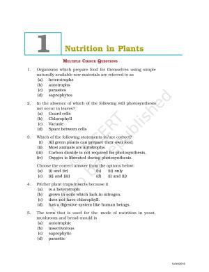 NCERT Exemplar Book for Class 7 Science: Chapter 1-Nutrition in Plants