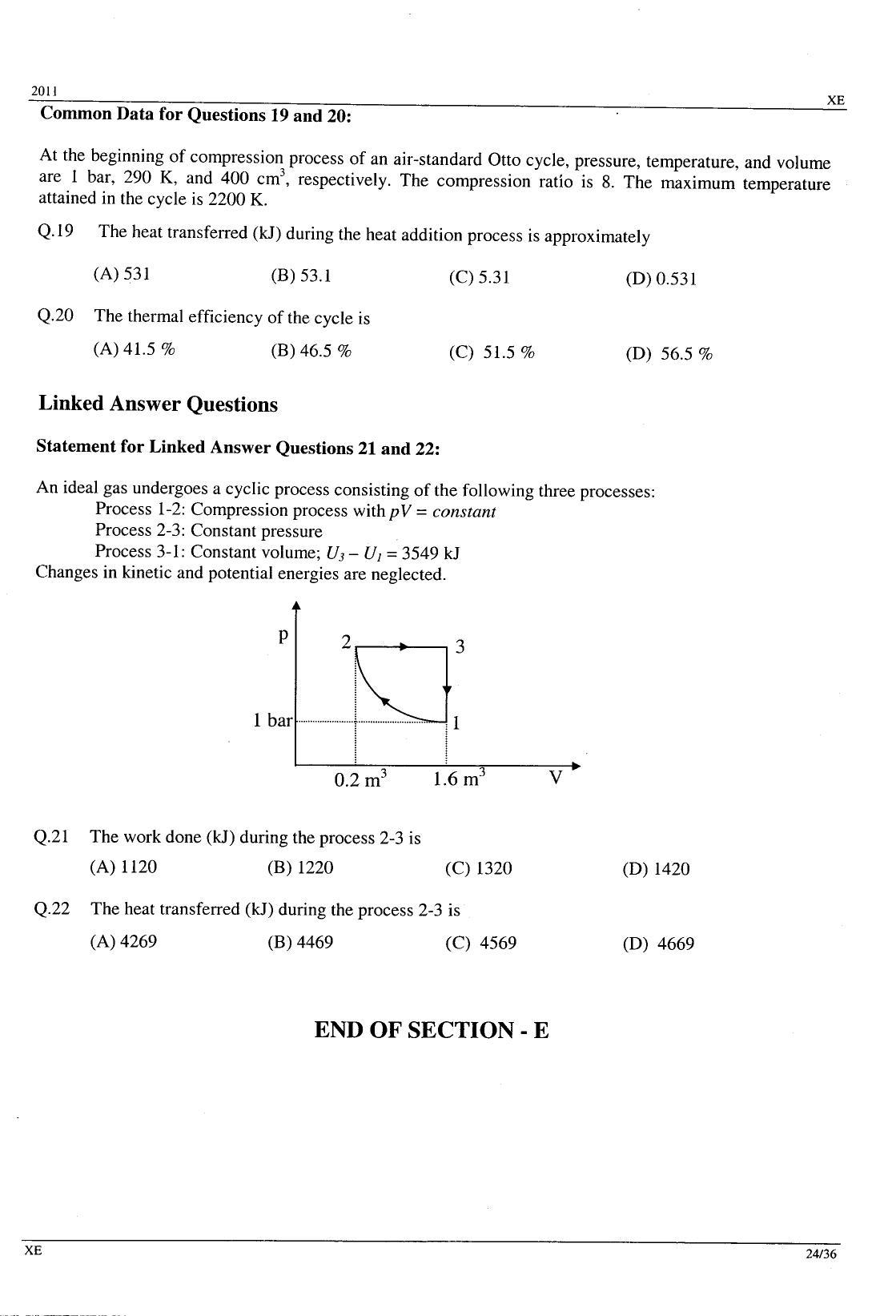 GATE 2011 Engineering Sciences (XE) Question Paper with Answer Key - Page 24