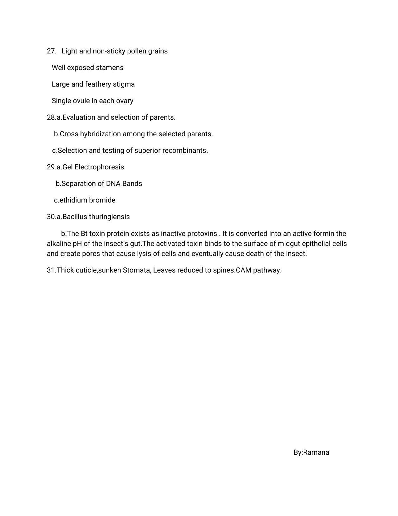 Kerala Plus Two 2021 Botany Model Answer Key - Page 3