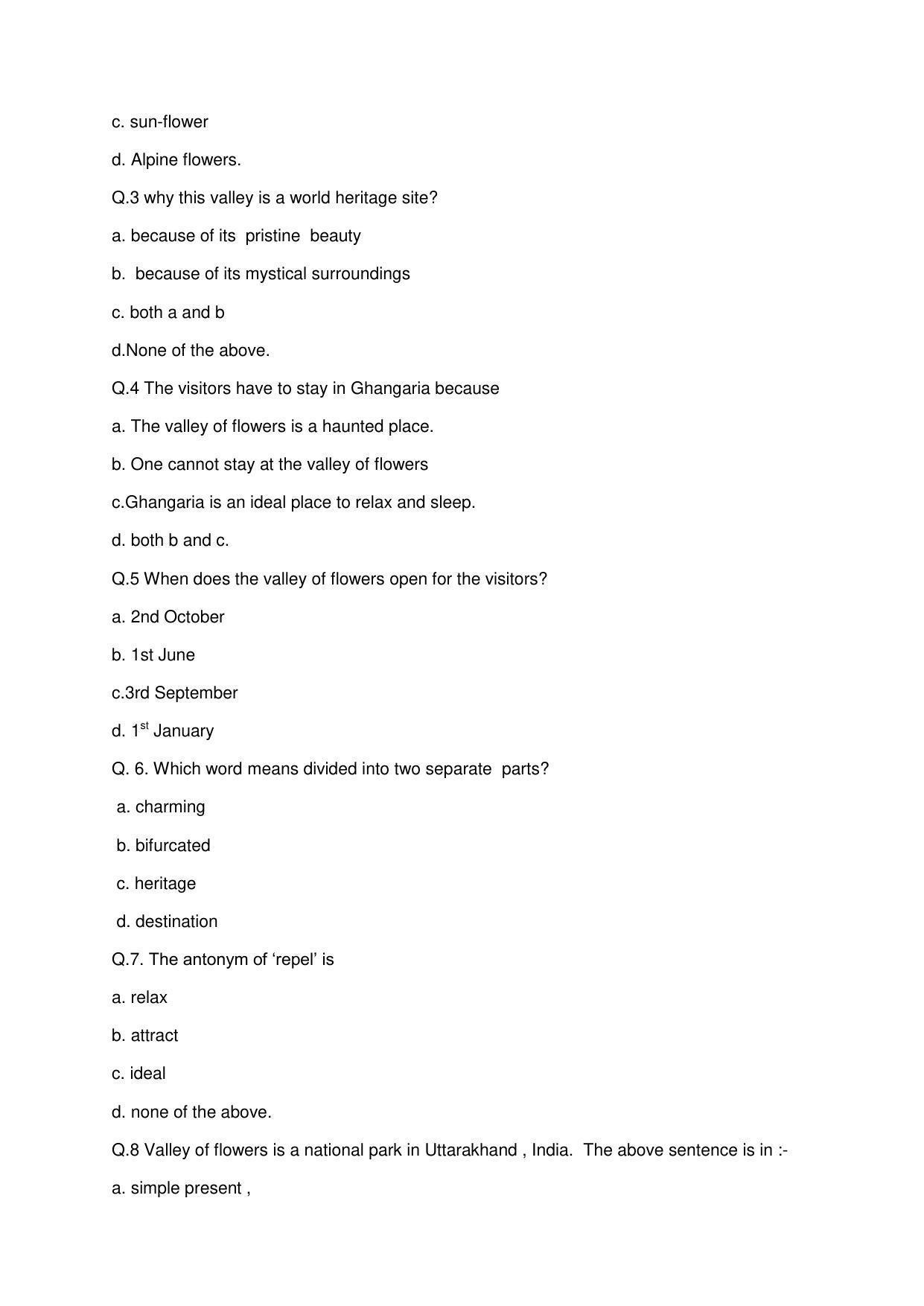 JAC Board 10th English (Objective) Model Question Paper 2023 - Page 2