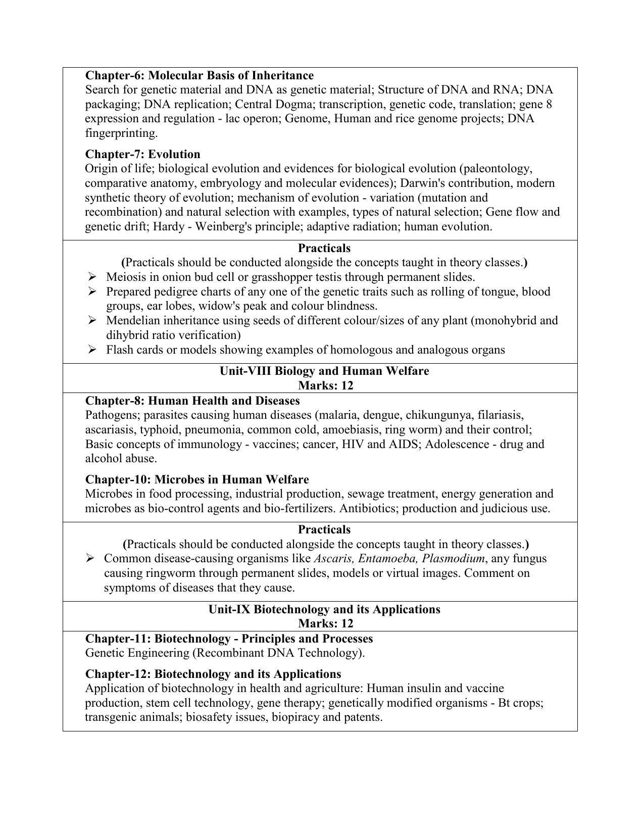Edudel Class 12 Biology Syllabus - Page 2