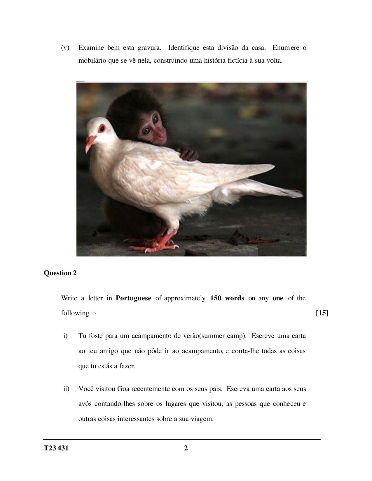 ICSE Class 10 PORTUGUESE 2023 Question Paper - Page 2