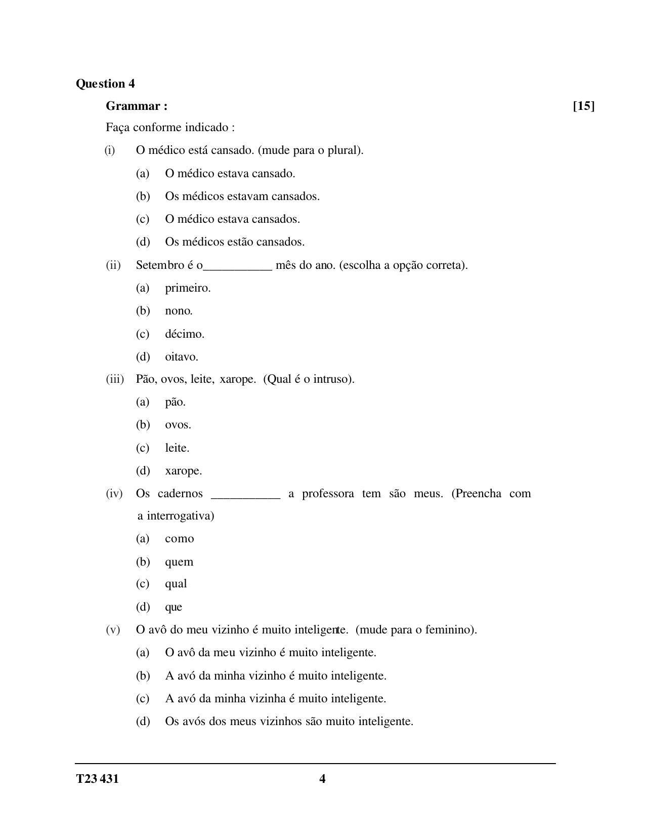 ICSE Class 10 PORTUGUESE 2023 Question Paper - Page 4