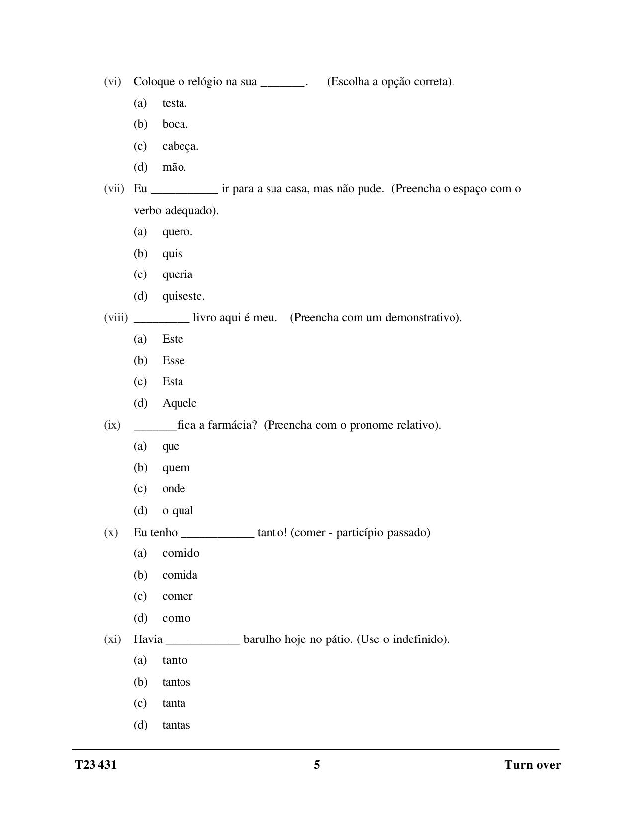 ICSE Class 10 PORTUGUESE 2023 Question Paper - Page 5