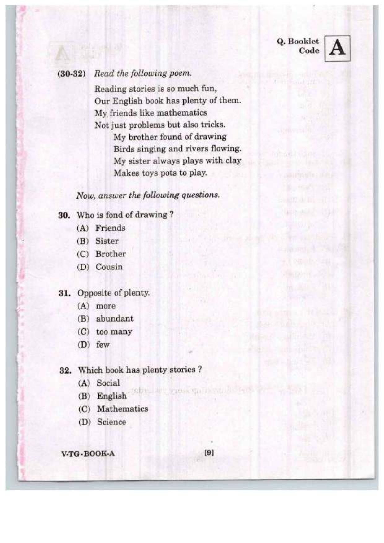 TGCET 2020 Question Papers - Page 9