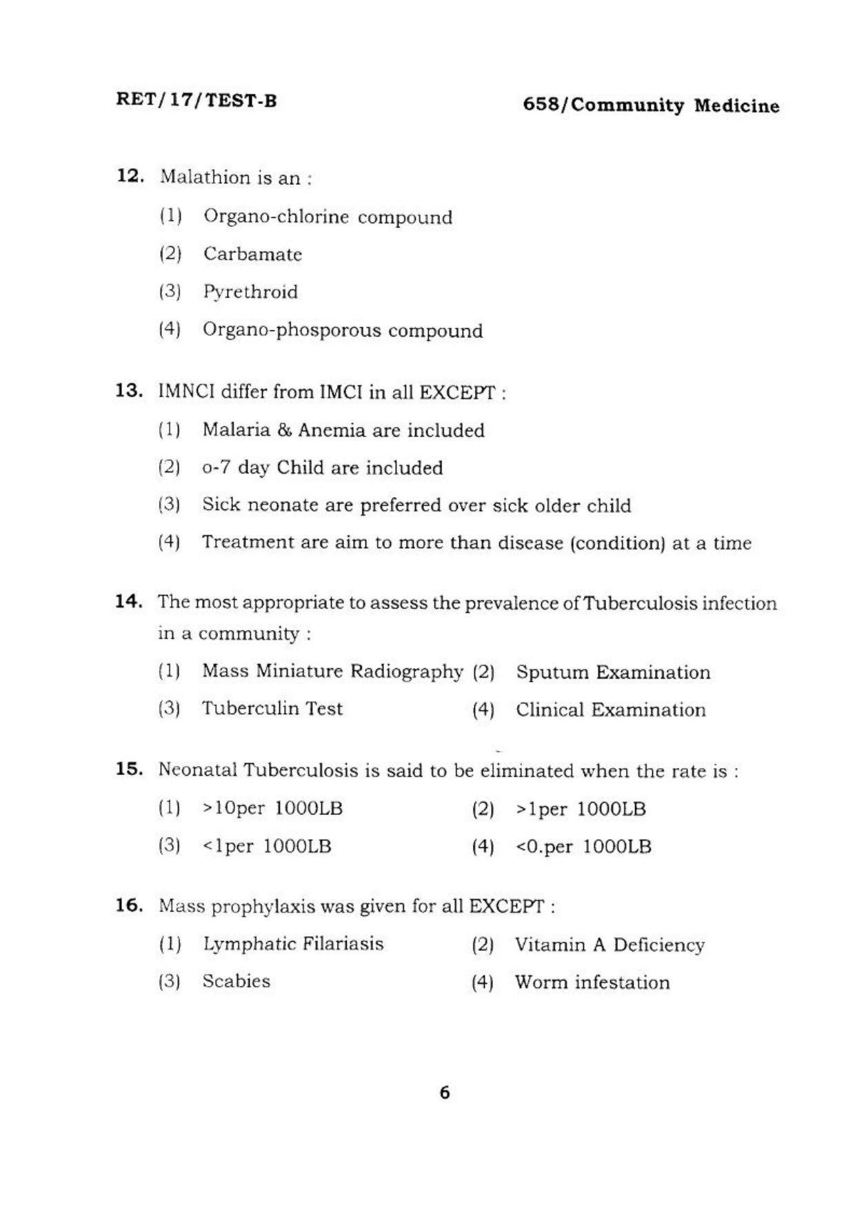  BHU RET COMMUNITY MEDICINE 2017 Question Paper - Page 7