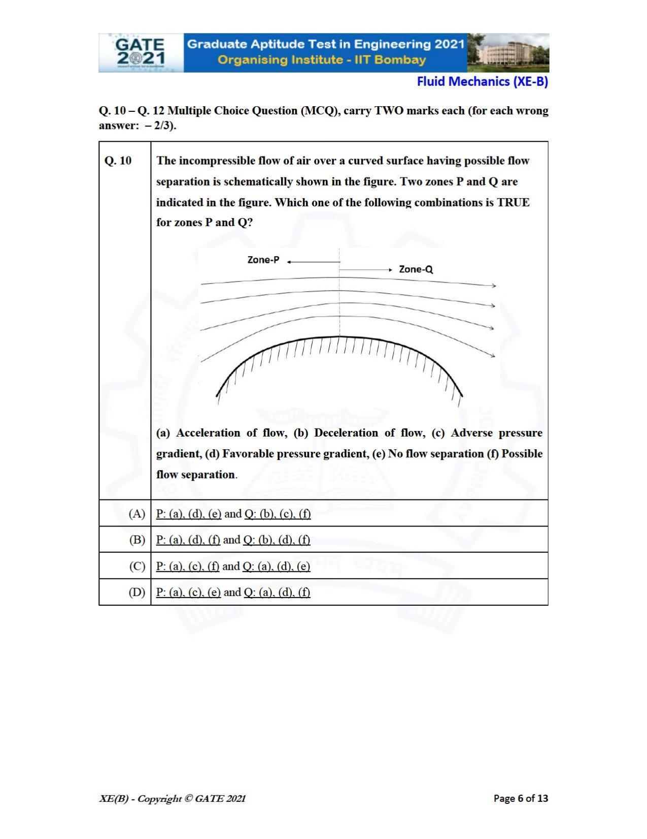 GATE 2021 Engineering Sciences	(XE) Question Paper - Page 18