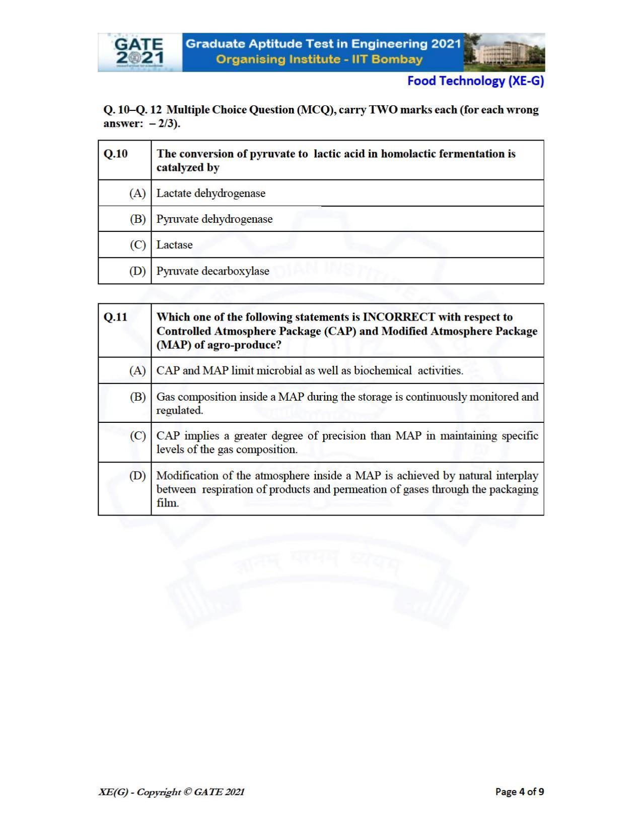 GATE 2021 Engineering Sciences	(XE) Question Paper - Page 76
