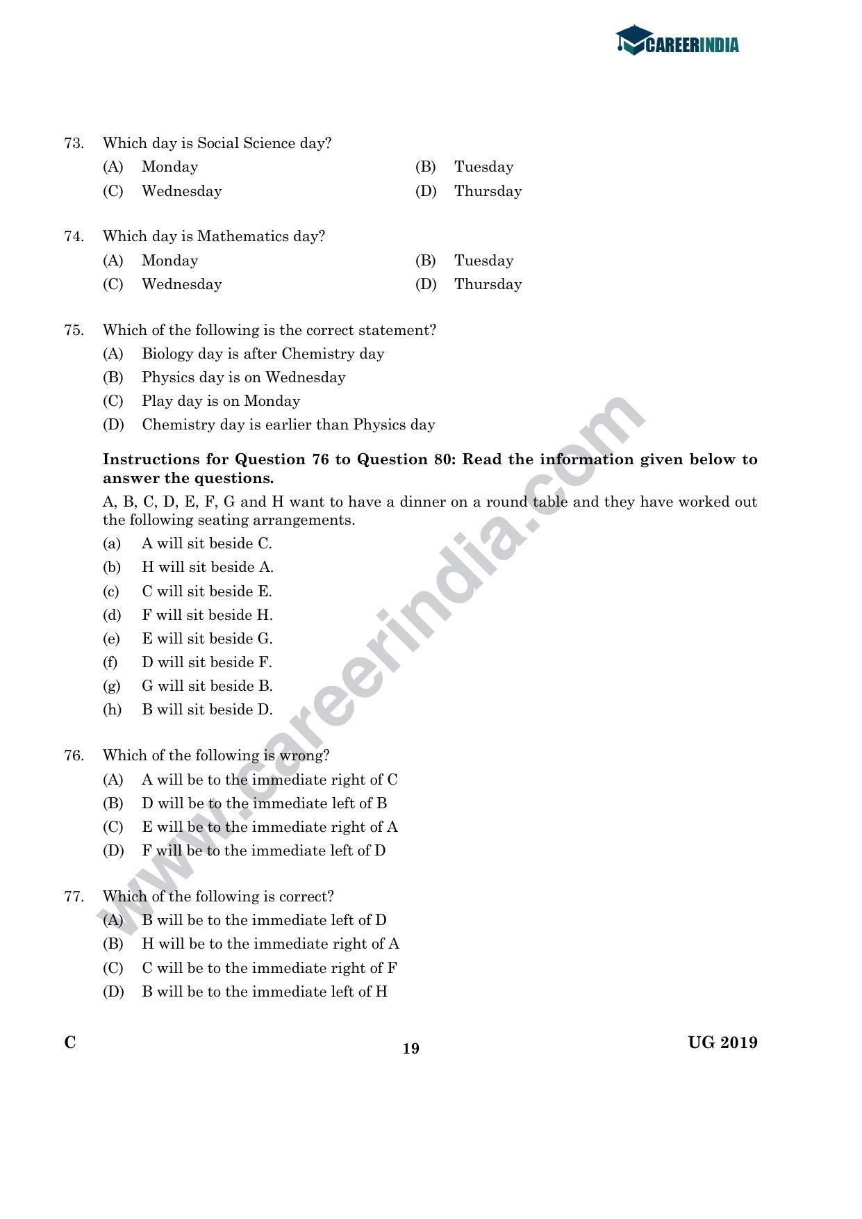 CLAT 2019 UG Legal-Aptitude Question Paper - Page 18