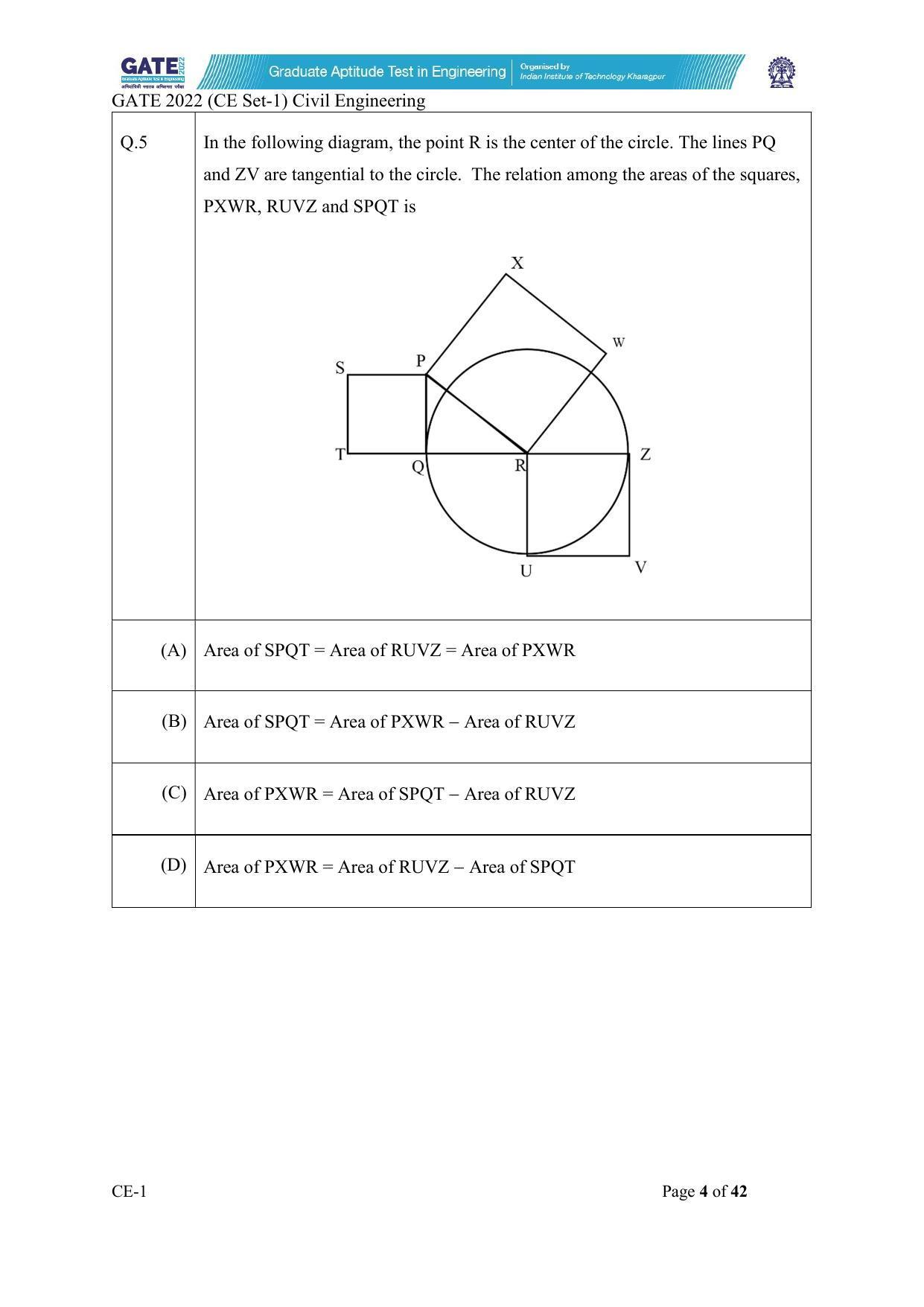 GATE 2022 Civil Engineering (CE-1) (Forenoon) Question Paper - Page 4