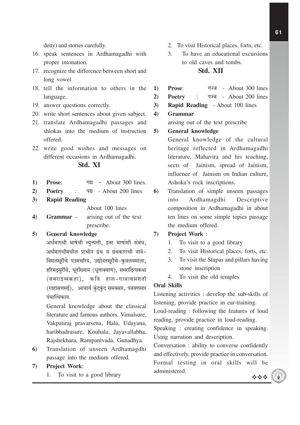 Maharashtra HSC Ardhamagadhi Syllabus  - Page 2