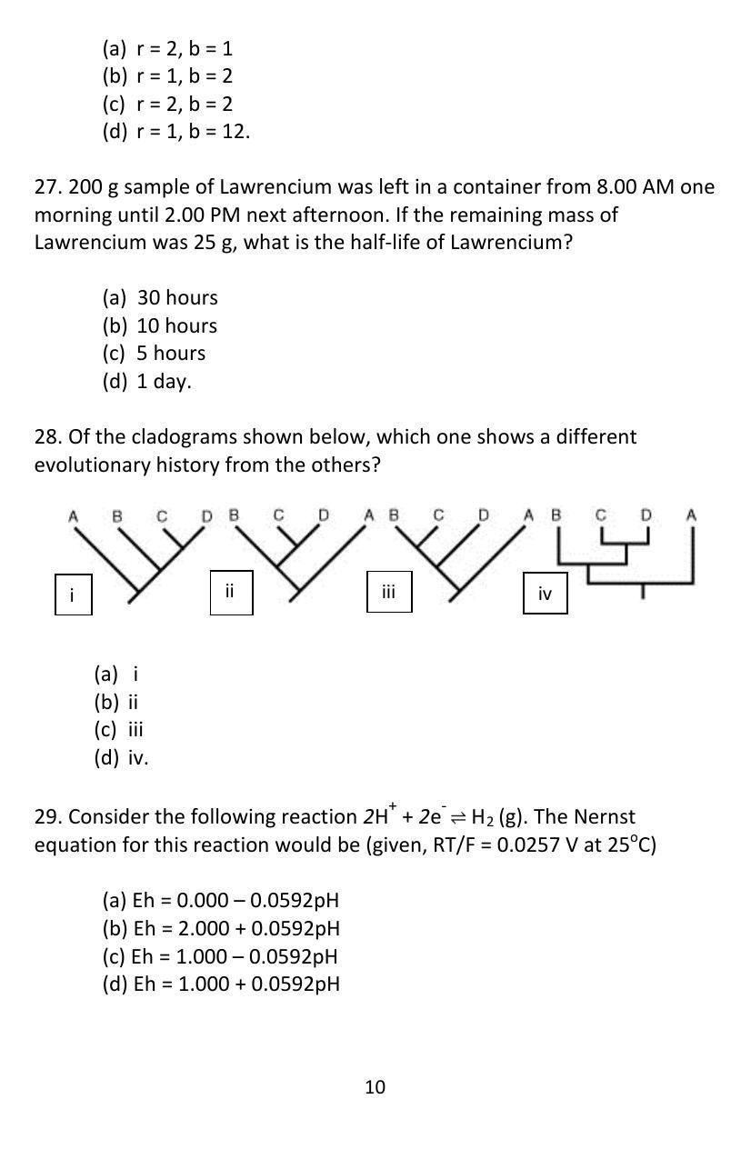 ISI Admission Test JRF in Geology GEA 2017 Sample Paper - Page 9