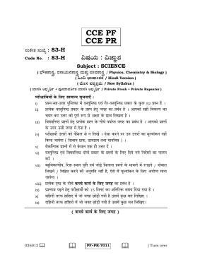 Karnataka SSLC Science (HINDI Medium) - 83-H CCE PF_PR_s2 April 2016 Question Paper