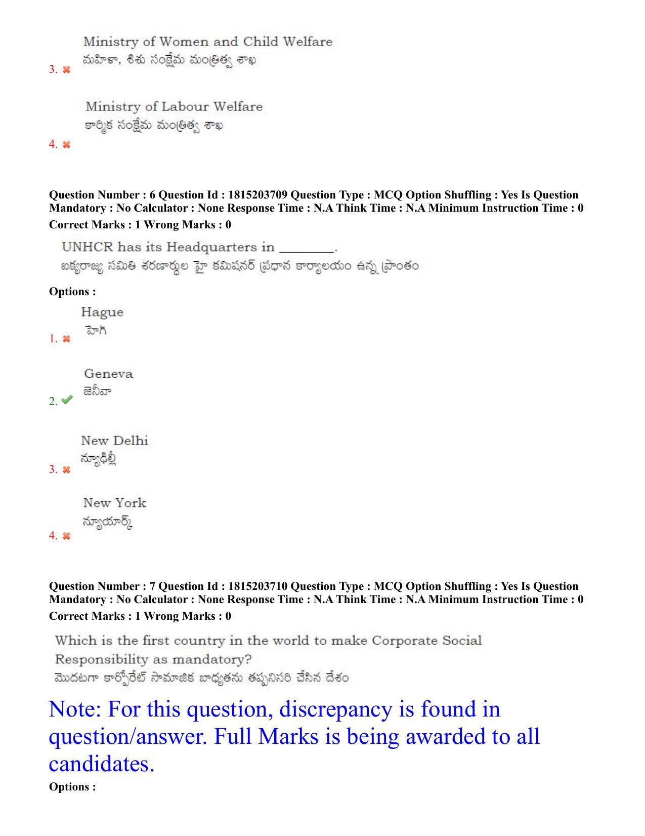 TS CPGET 2023 Master of Social Work (MSW) (Shift 1) Question Paper with Answer Key - Page 5