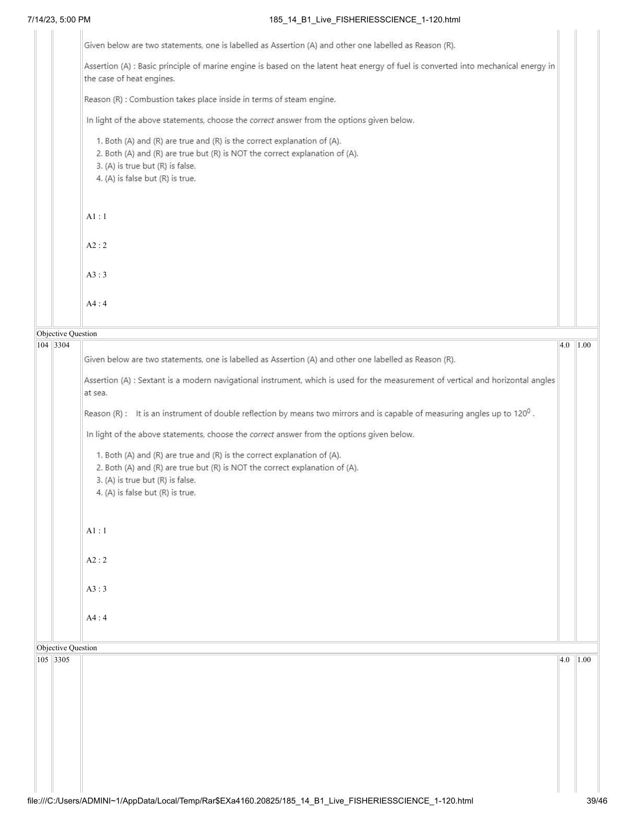 ICAR AIEEA PG 2023 FISHERIES SCIENCES Question Paper- 14 July 2023 - Page 39