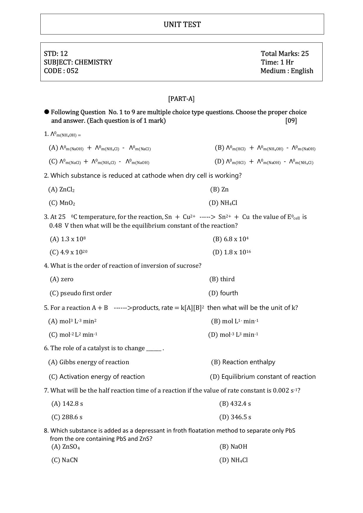 Gujarat Board Class 12th Question Paper 2020: STD_12_રસાયણ વિજ્ઞાન - Page 3