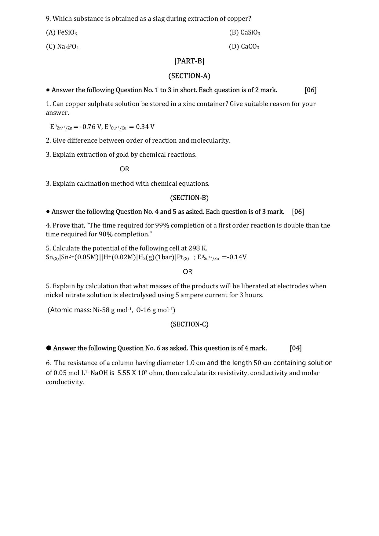 Gujarat Board Class 12th Question Paper 2020: STD_12_રસાયણ વિજ્ઞાન - Page 4