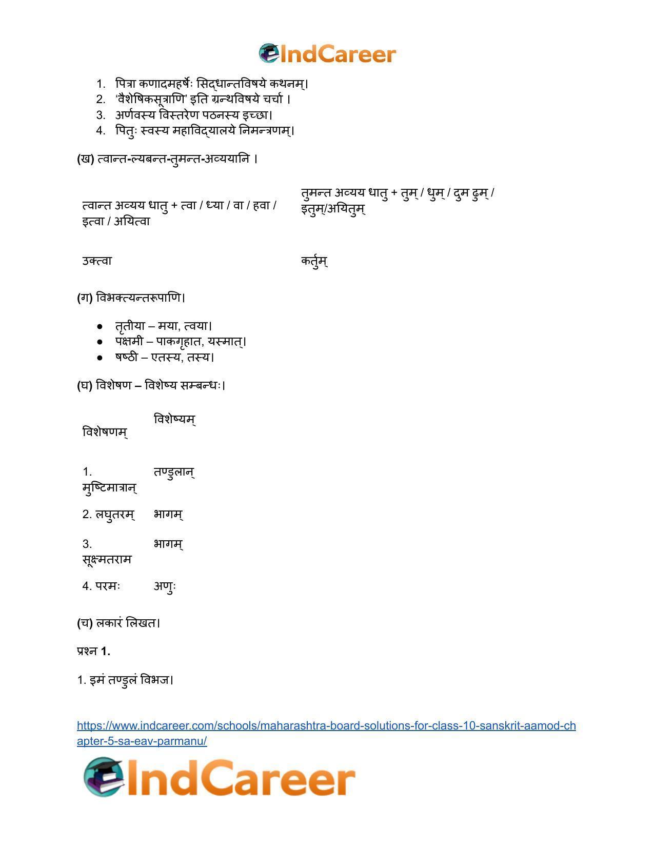 Maharashtra Board Solutions for Class 10- Sanskrit Aamod: Chapter 5- स एव परमाणुः - Page 16