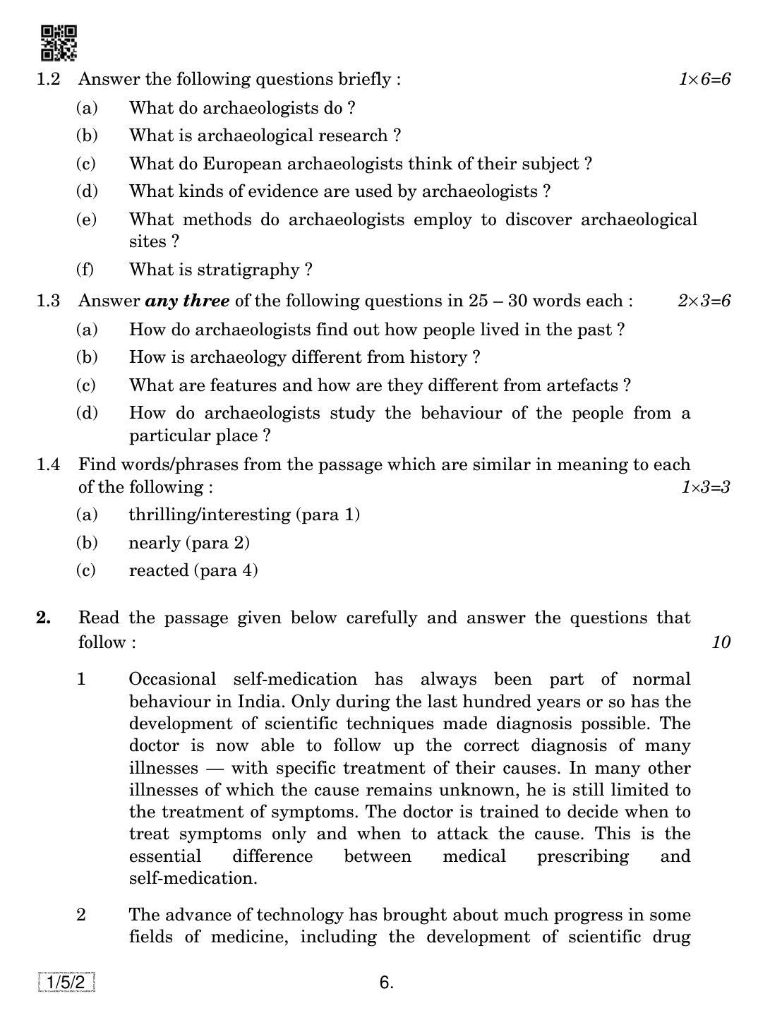 CBSE Class 12 1-5-2 English Core 2019 Question Paper - Page 6