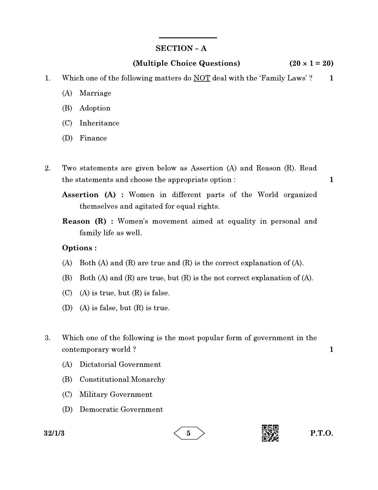 CBSE Class 10 32-1-3 Social Science 2023 Question Paper - Page 5