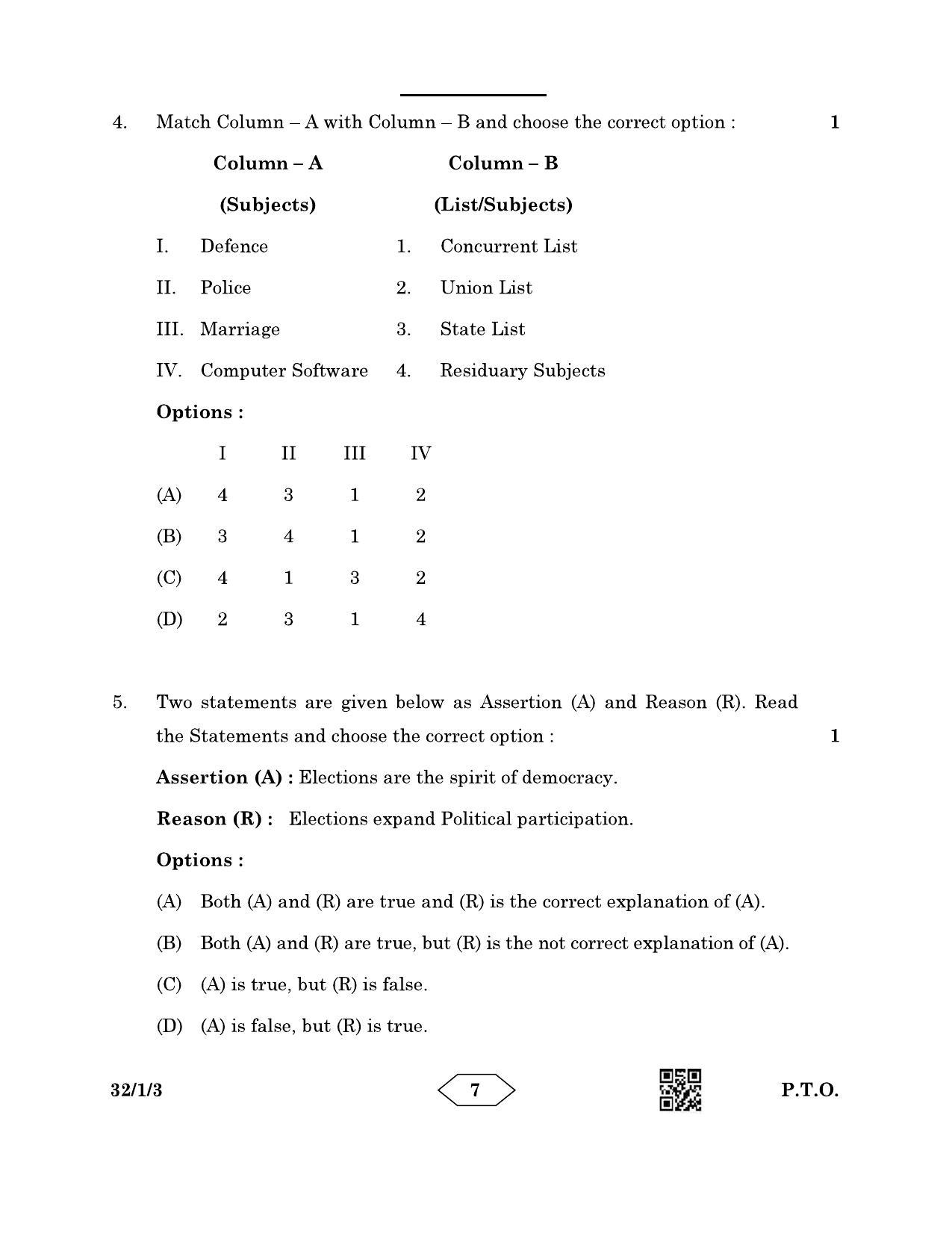 CBSE Class 10 32-1-3 Social Science 2023 Question Paper - Page 7