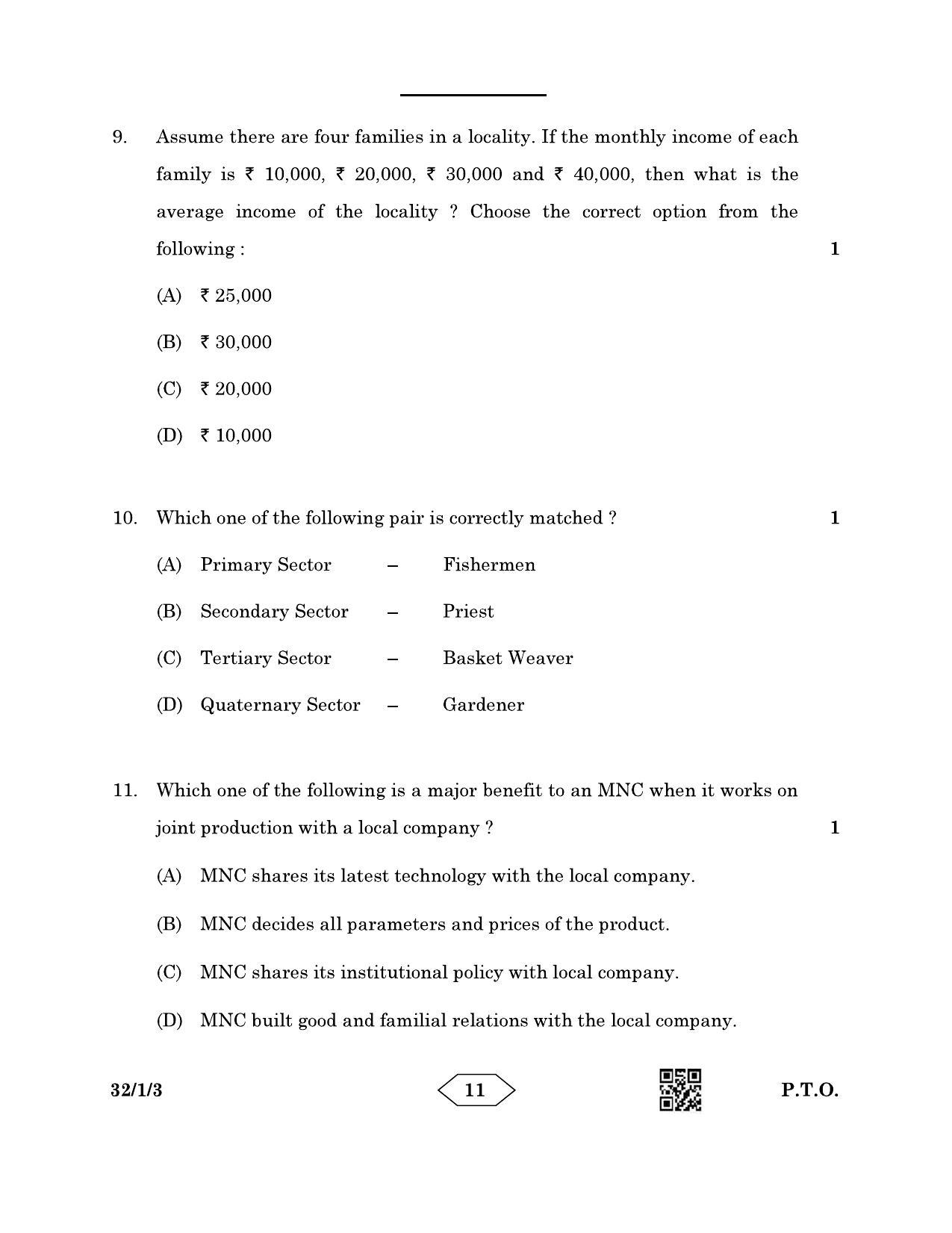 CBSE Class 10 32-1-3 Social Science 2023 Question Paper - Page 11