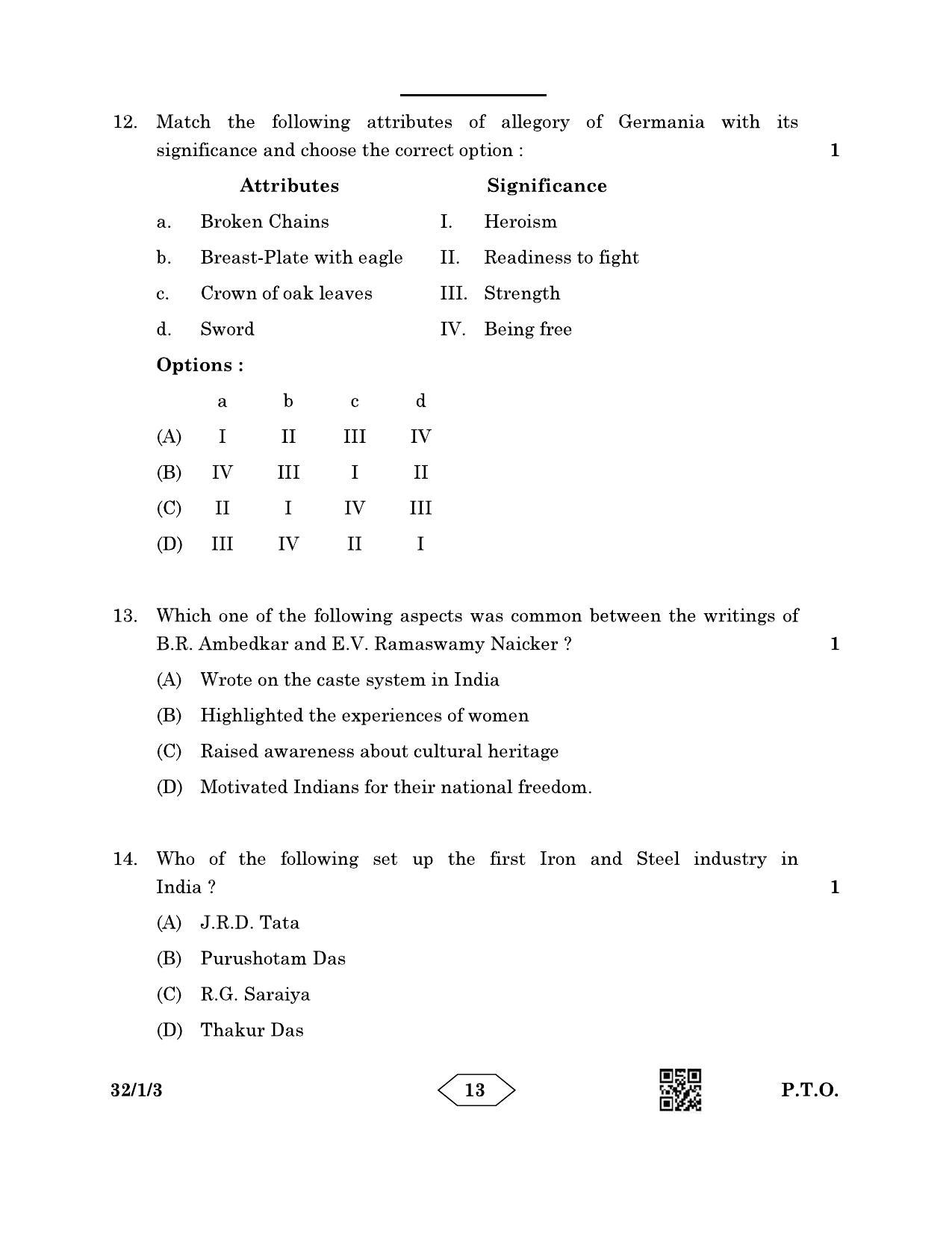 CBSE Class 10 32-1-3 Social Science 2023 Question Paper - Page 13