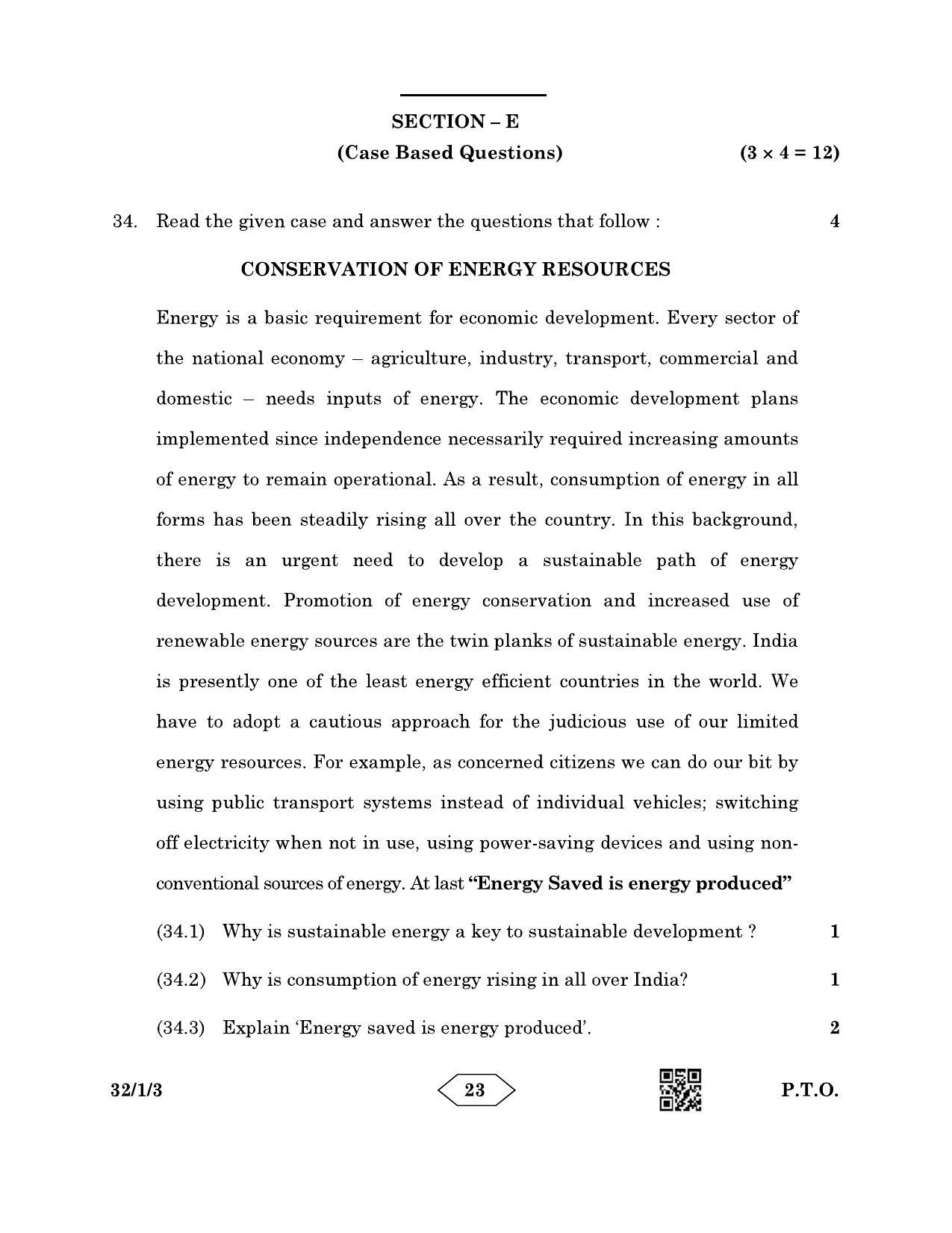 CBSE Class 10 32-1-3 Social Science 2023 Question Paper - Page 23