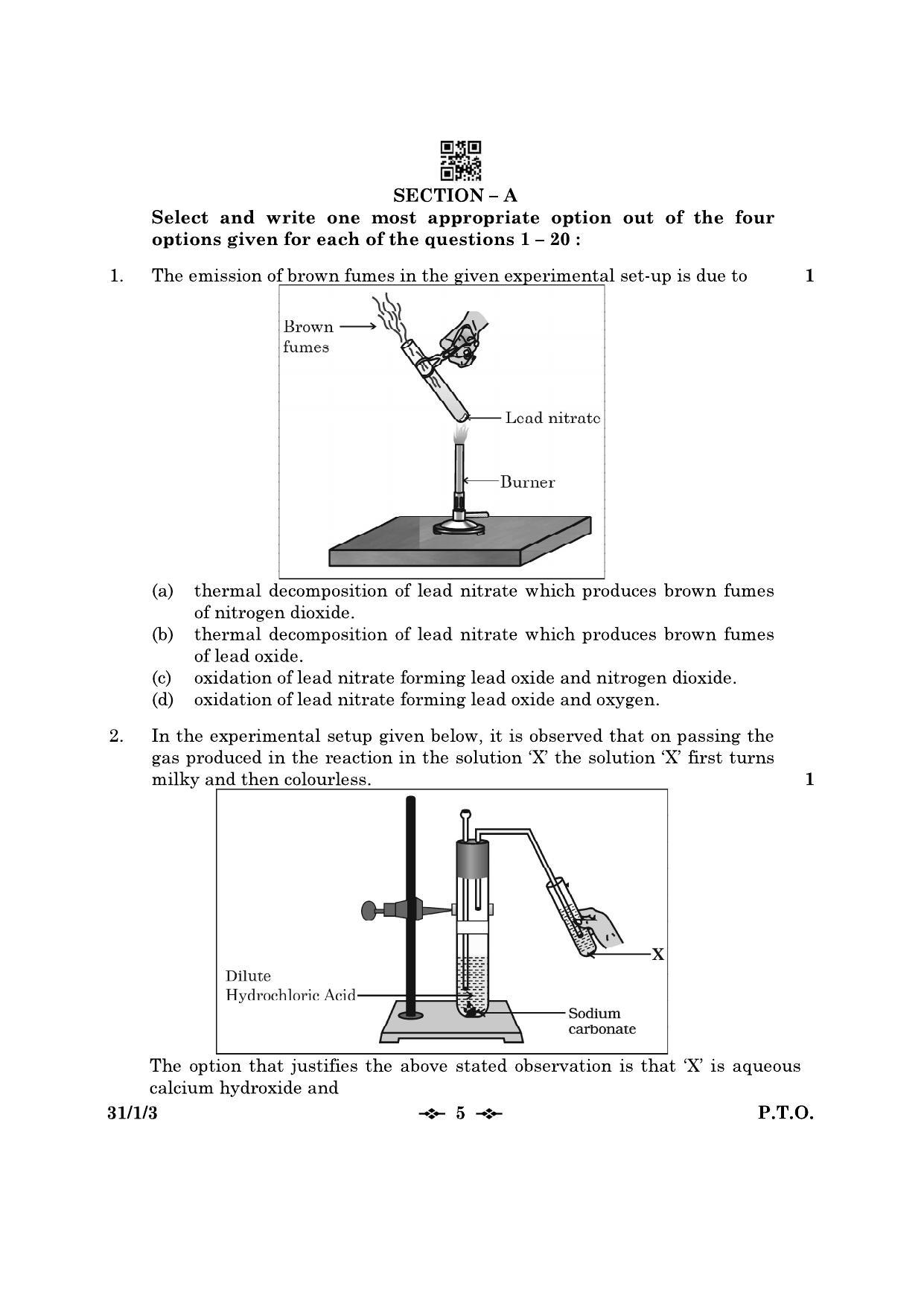 CBSE Class 10 31-1-3 Science 2023 Question Paper - Page 5