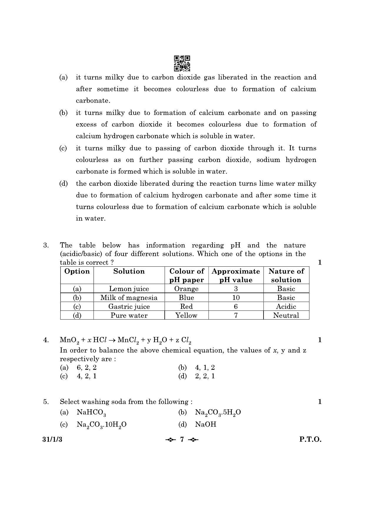 CBSE Class 10 31-1-3 Science 2023 Question Paper - Page 7
