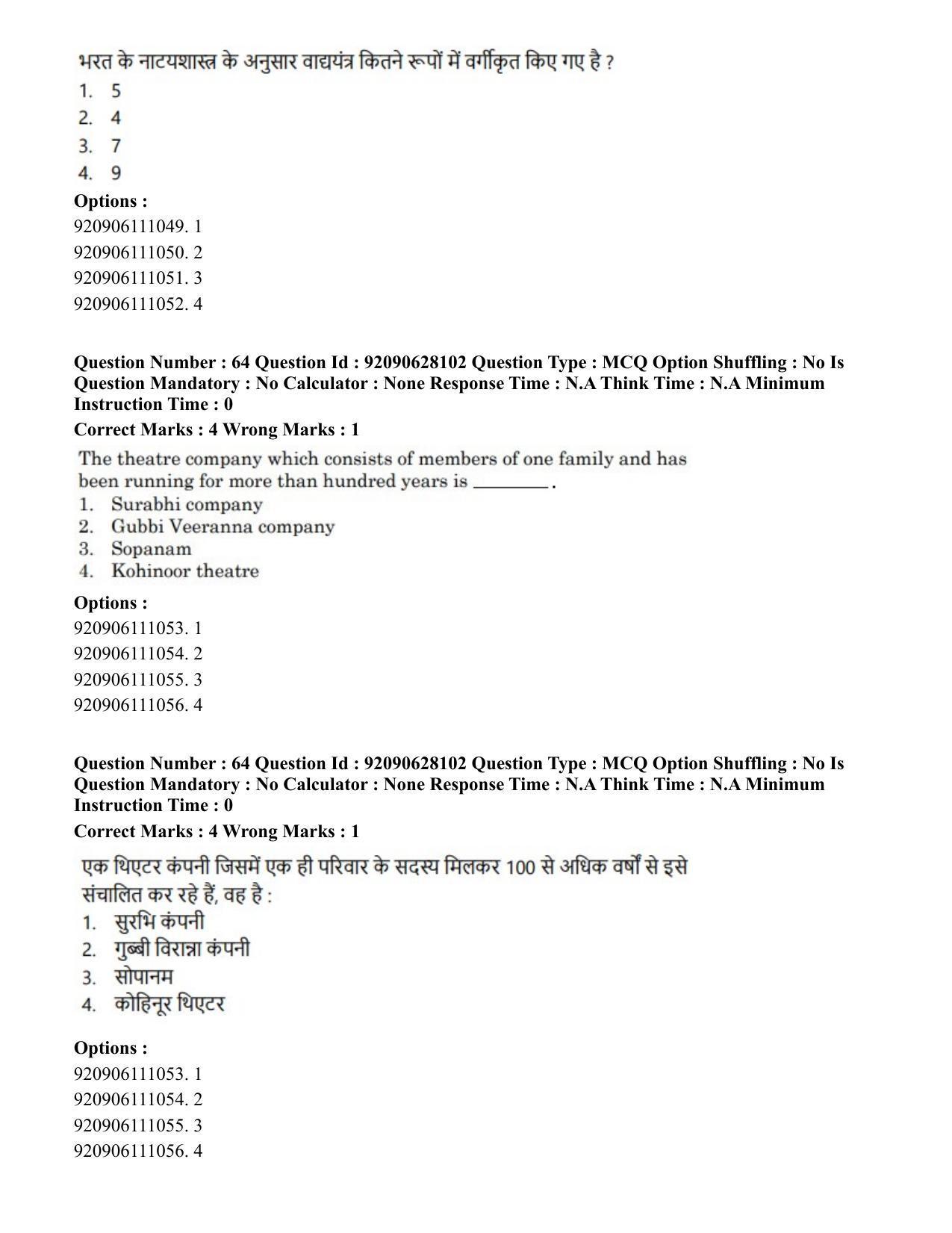 CUET PG 2023: HUQP24 – Theatre (Eng) - Shift 3 (26-06-2023) Question Paper - Page 53