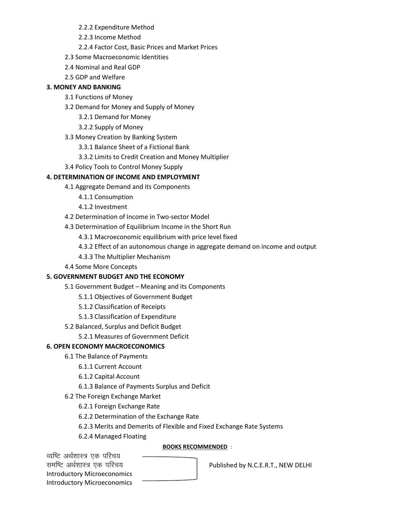 HP Board Class 12th Syllabus for Economics - Page 4