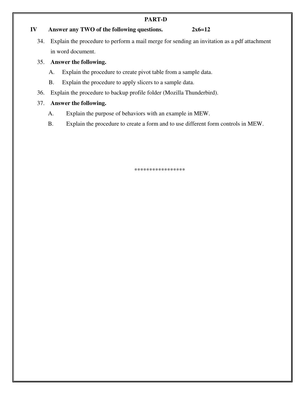 Karnataka II PUC I T Model Question Paper 2023 - Page 4