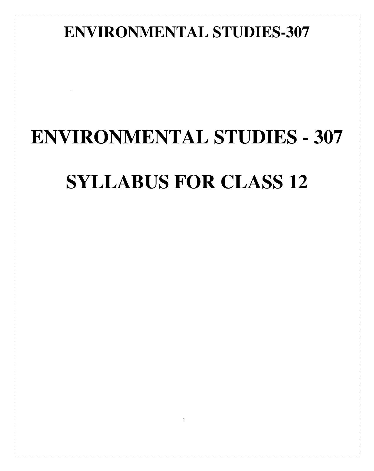 CUET Syllabus for Environmental Studies (English) - Page 1