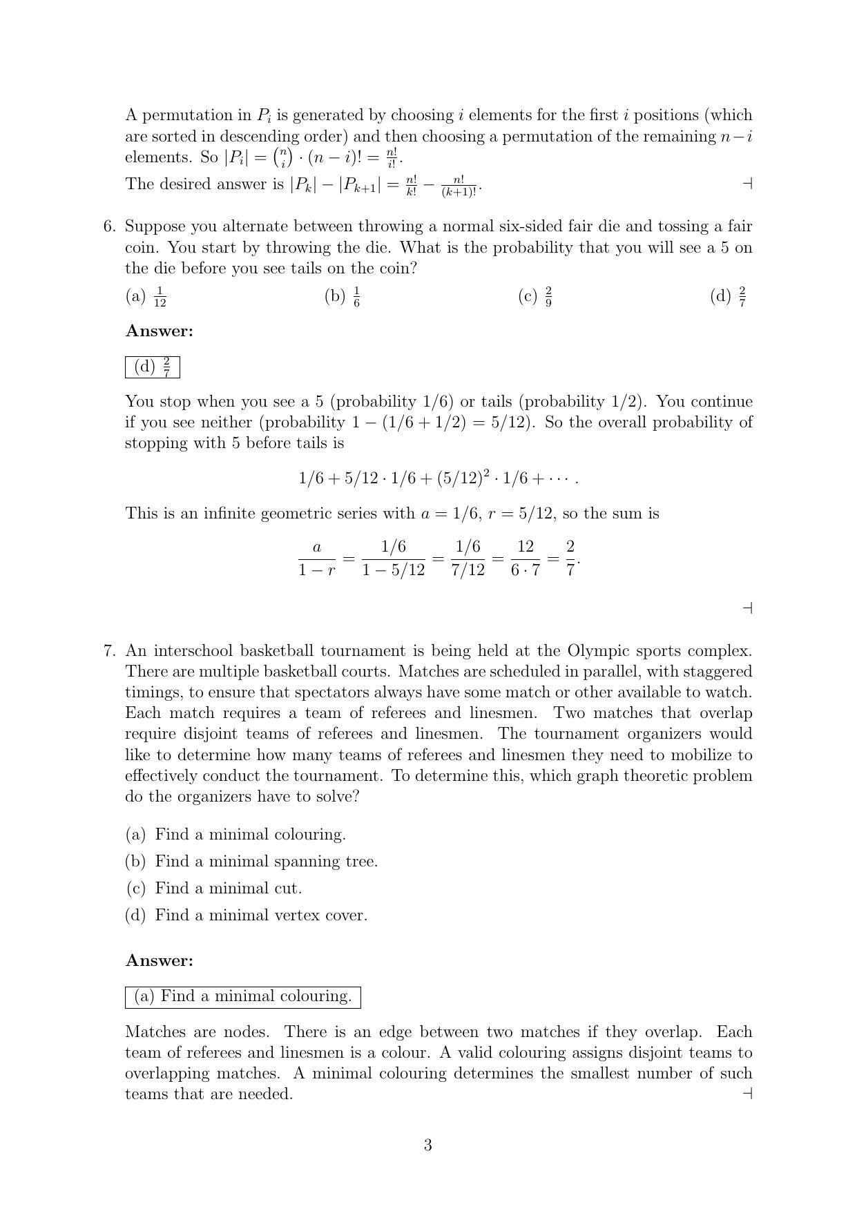 CMI Entrance Exam 2019 Solutions MSc/PhD Computer Science - Page 3