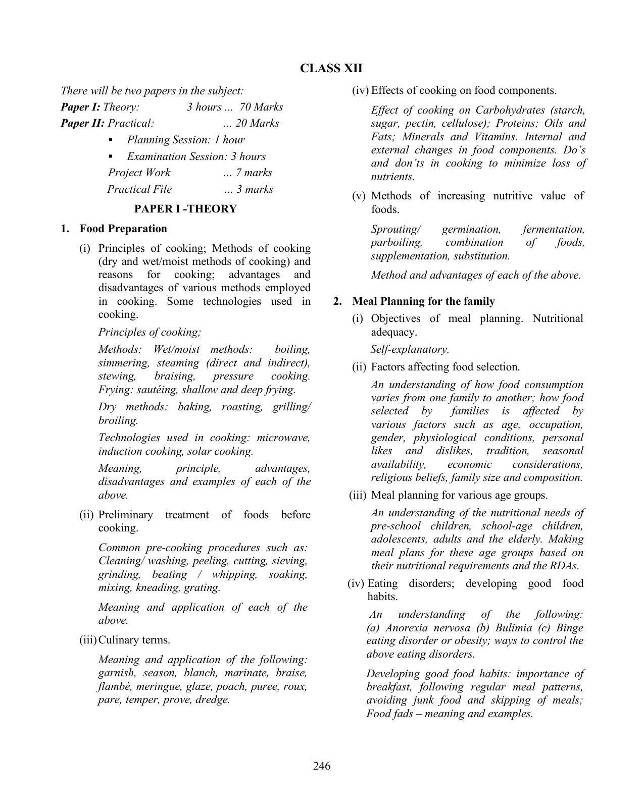 ISC Class XI & XII Home Science Syllabus - Page 4